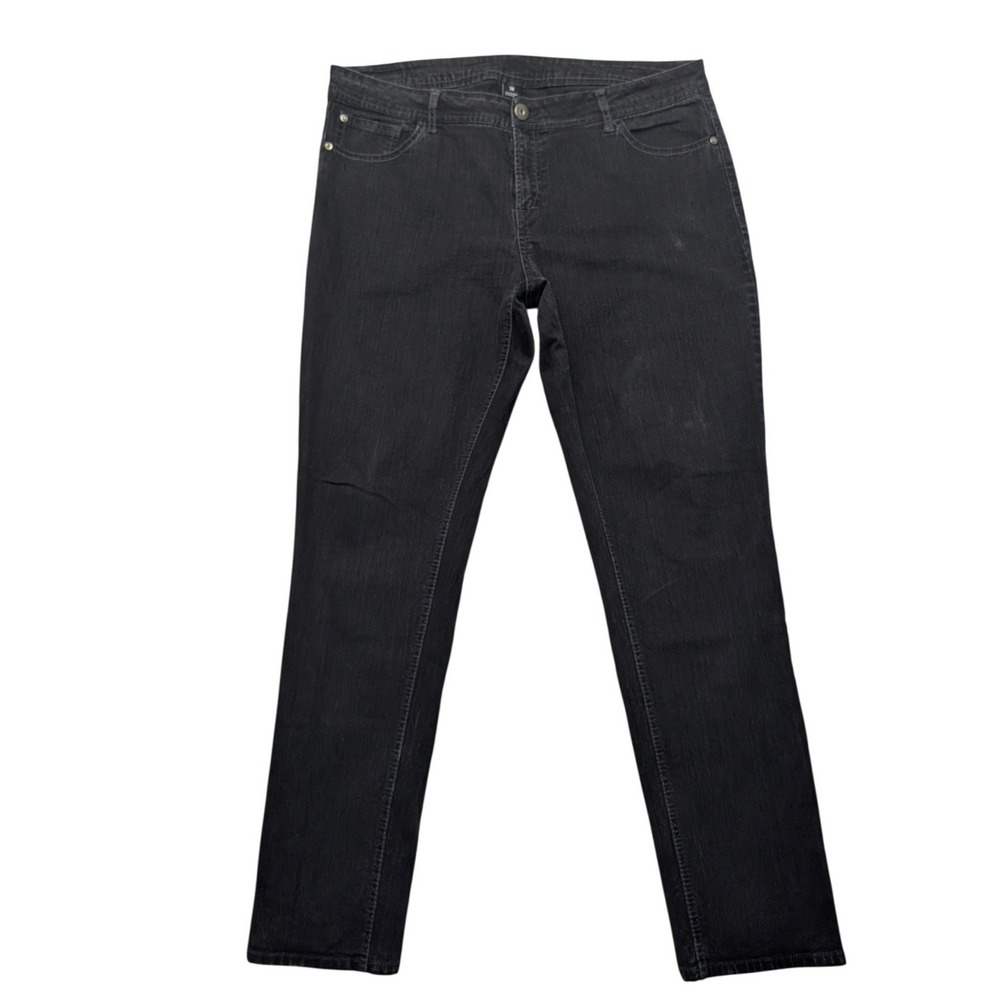 Jordache Straight Leg Jeans Womens 18 Black Stretch Denim JM16220B